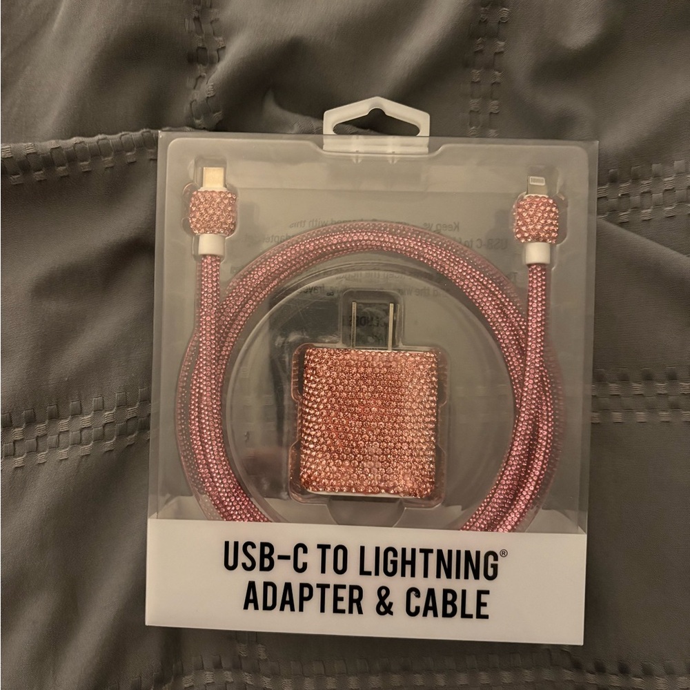 Luxurious Pink USB-C to Lightning Adapter & Cable